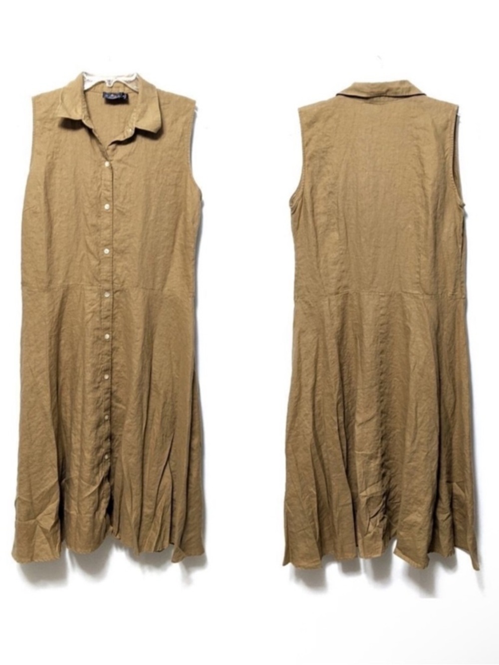 AMERICAN LIVING 100% Linen Button Midi Dress 14